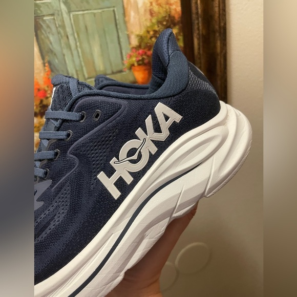 HOKA Clifton 10 Shoes  Navy/White - Picture 13 of 16